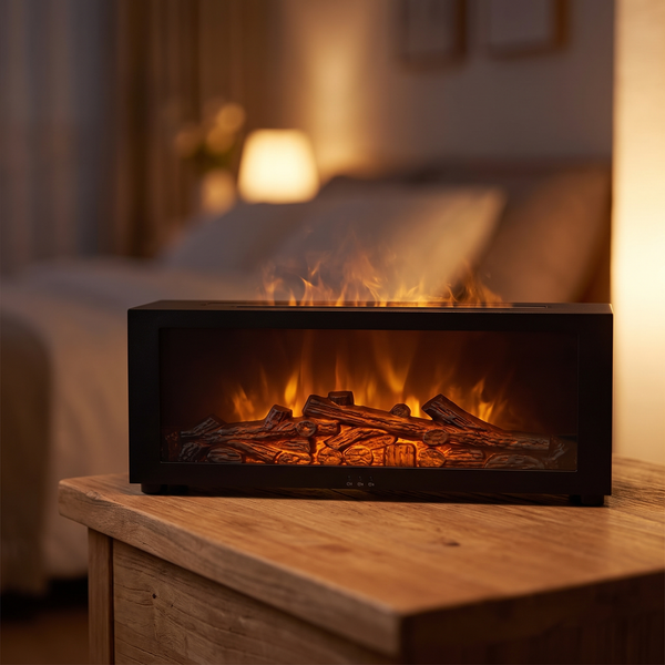 Flame Aroma Diffuser & Humidifier - LED Flame Effect Night Light