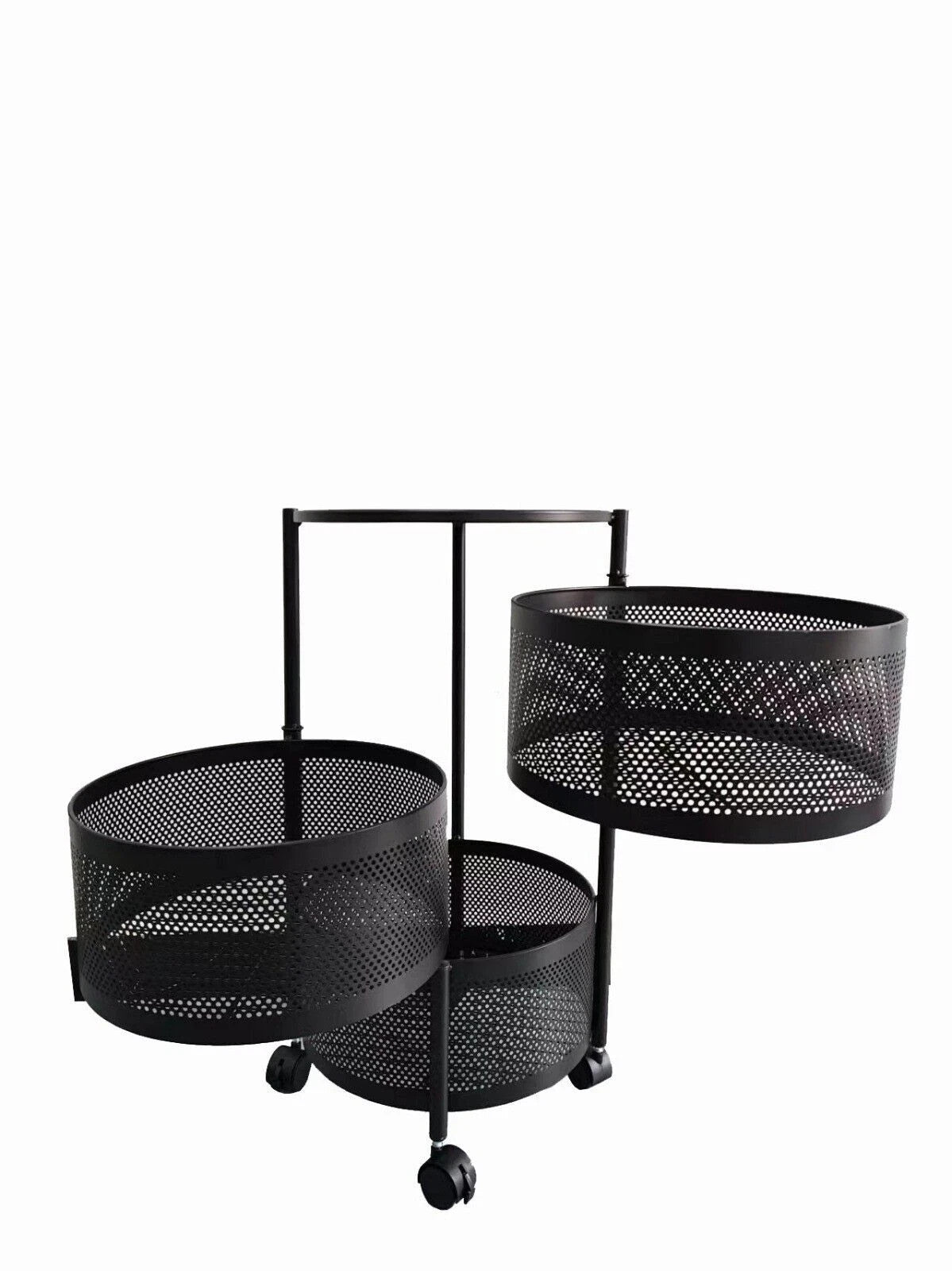 Rotating Storage Rack Trolley Cart Kitchen Bathroom Organizer Vegetable Shelf