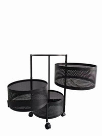 Rotating Storage Rack Trolley Cart Kitchen Bathroom Organizer Vegetable Shelf