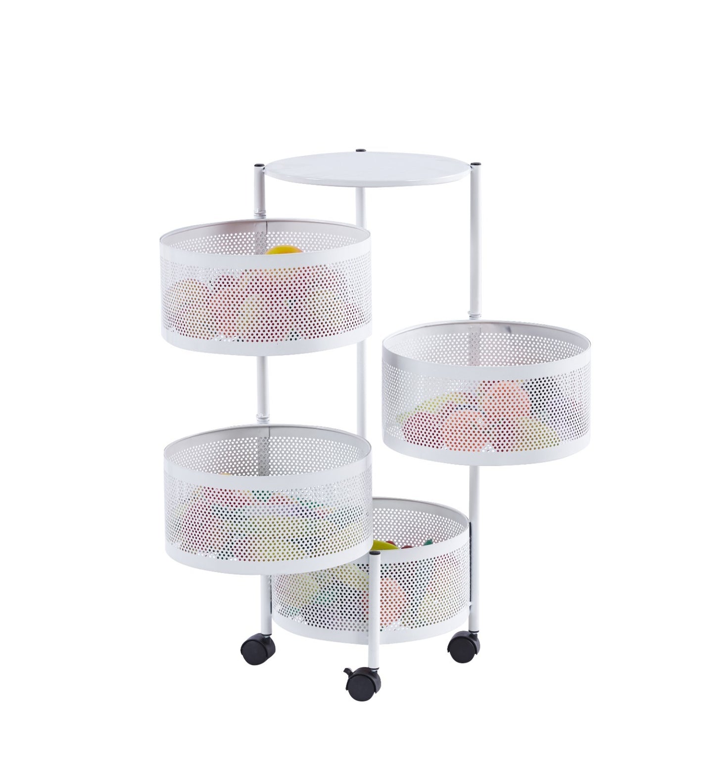 Rotating Storage Rack Trolley Cart Kitchen Bathroom Organizer Vegetable Shelf
