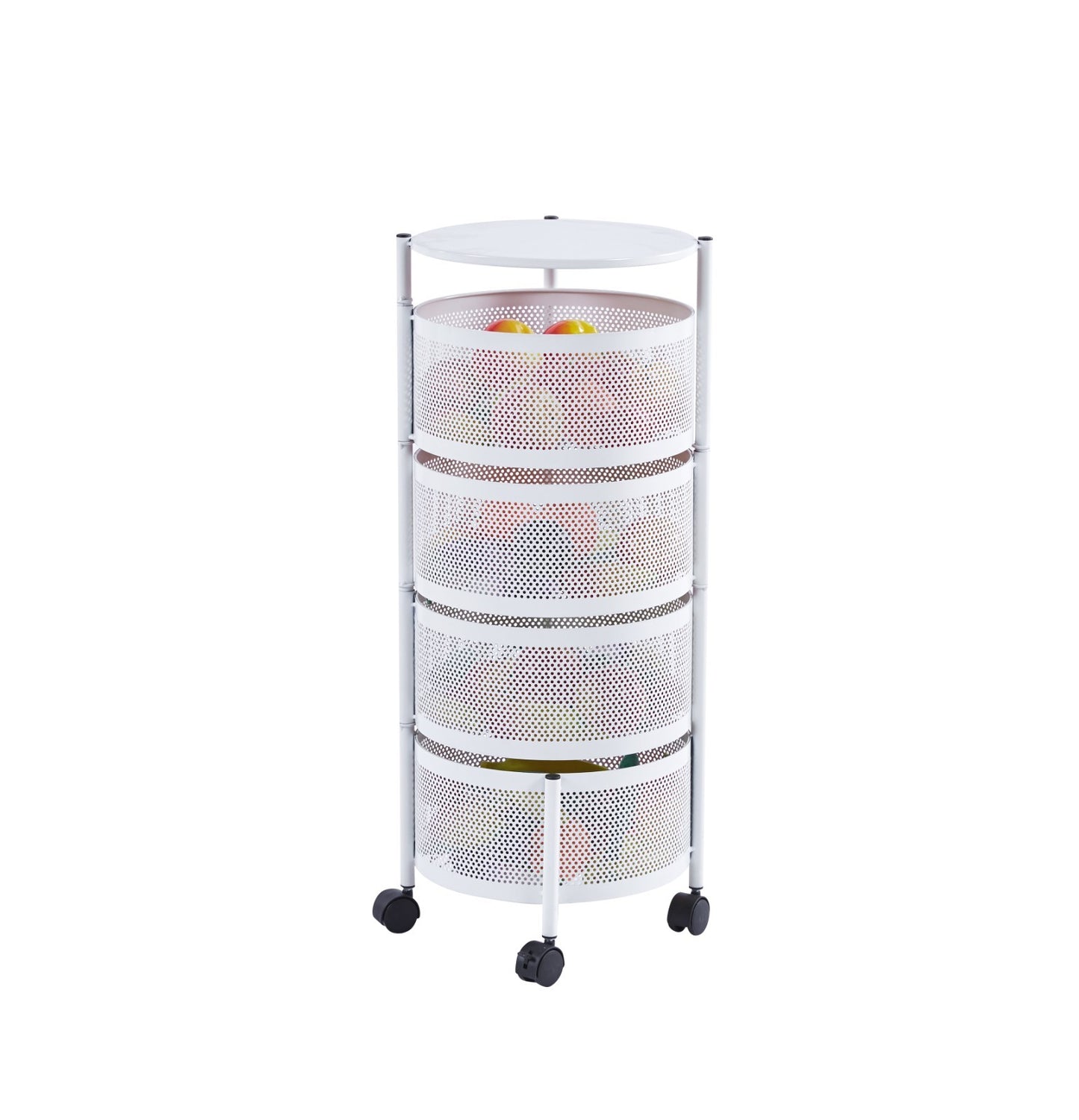 Rotating Storage Rack Trolley Cart Kitchen Bathroom Organizer Vegetable Shelf
