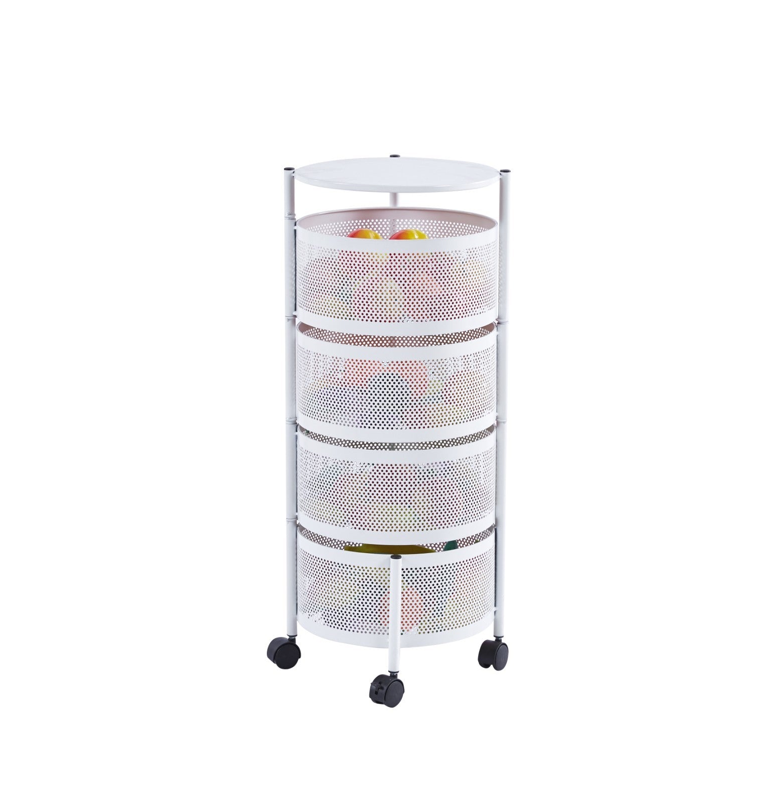 Rotating Storage Rack Trolley Cart Kitchen Bathroom Organizer Vegetable Shelf