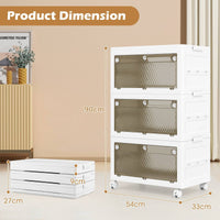 3-Tier/4-Tier Stackable Storage Bins with 3-Way-To-Open Drawers and Wheels
