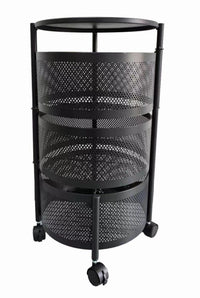 Rotating Storage Rack Trolley Cart Kitchen Bathroom Organizer Vegetable Shelf
