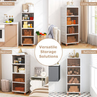 4-Tier Storage Bins Stackable Storage Containers with Magnetic Doors
