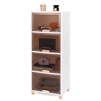 4-Tier Storage Bins Stackable Storage Containers with Magnetic Doors