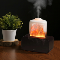 Flame Effect Aroma Diffuser & Humidifier - Black, USB Powered