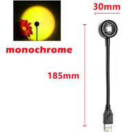 5V USB Sunset Lamp LED Rainbow Neon Night Light Projector Home Decor Mood Light for Bedroom Living Room Wall Gift Photography
