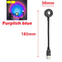 5V USB Sunset Lamp LED Rainbow Neon Night Light Projector Home Decor Mood Light for Bedroom Living Room Wall Gift Photography
