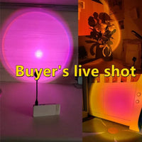 5V USB Sunset Lamp LED Rainbow Neon Night Light Projector Home Decor Mood Light for Bedroom Living Room Wall Gift Photography