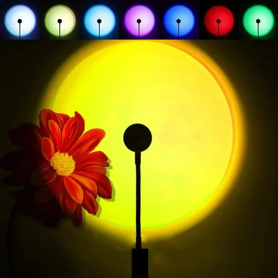 5V USB Sunset Lamp LED Rainbow Neon Night Light Projector Home Decor Mood Light for Bedroom Living Room Wall Gift Photography