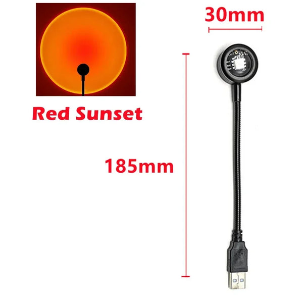 5V USB Sunset Lamp LED Rainbow Neon Night Light Projector Home Decor Mood Light for Bedroom Living Room Wall Gift Photography
