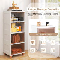 4-Tier Storage Bins Stackable Storage Containers with Magnetic Doors