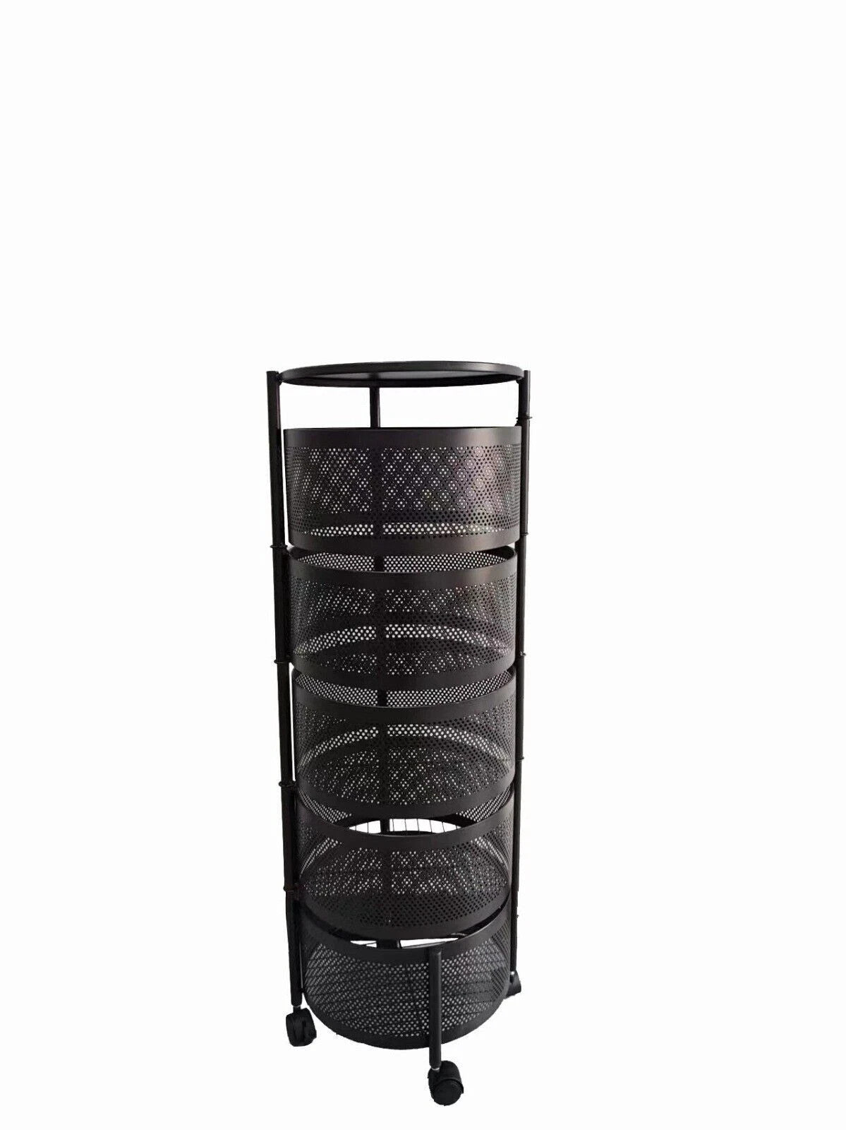 Rotating Storage Rack Trolley Cart Kitchen Bathroom Organizer Vegetable Shelf