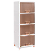 4-Tier Storage Bins Stackable Storage Containers with Magnetic Doors