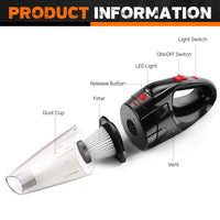 Mini Cordless Vacuum Cleaner Car Handheld Vacuum Power Suction USB Rechargeable
