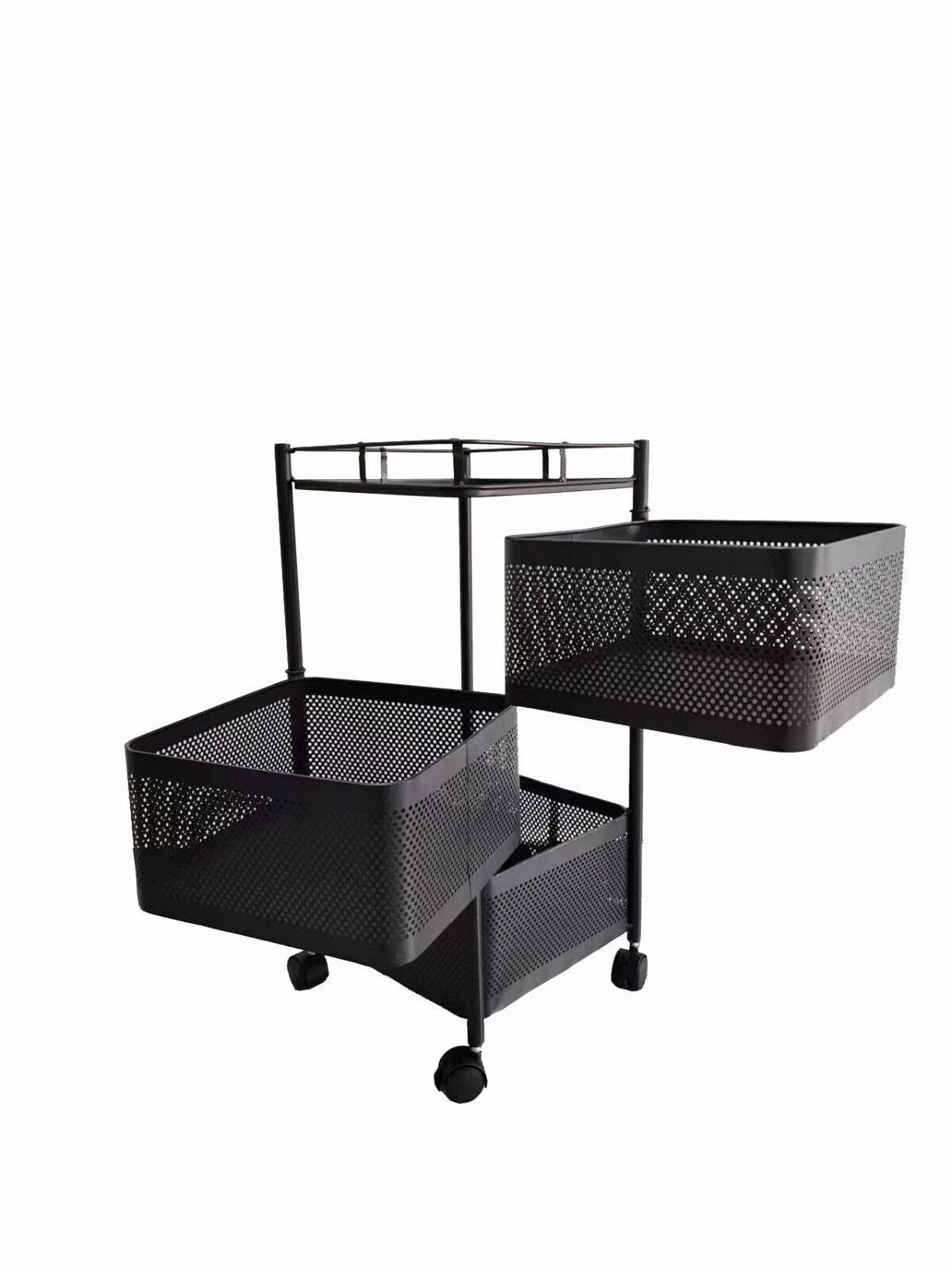 Rotating Storage Rack Trolley Cart Kitchen Bathroom Organizer Vegetable Shelf