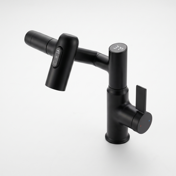 LED Basin Faucet with Digital Temperature Display - 360° Swivel Mixer Tap